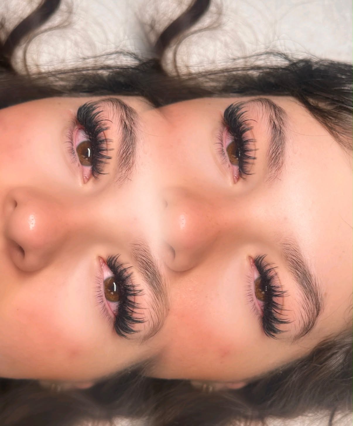 Volume lash extensions, close up